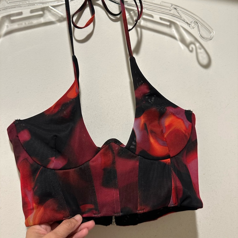 White Fox Boutique Red and Black Top
